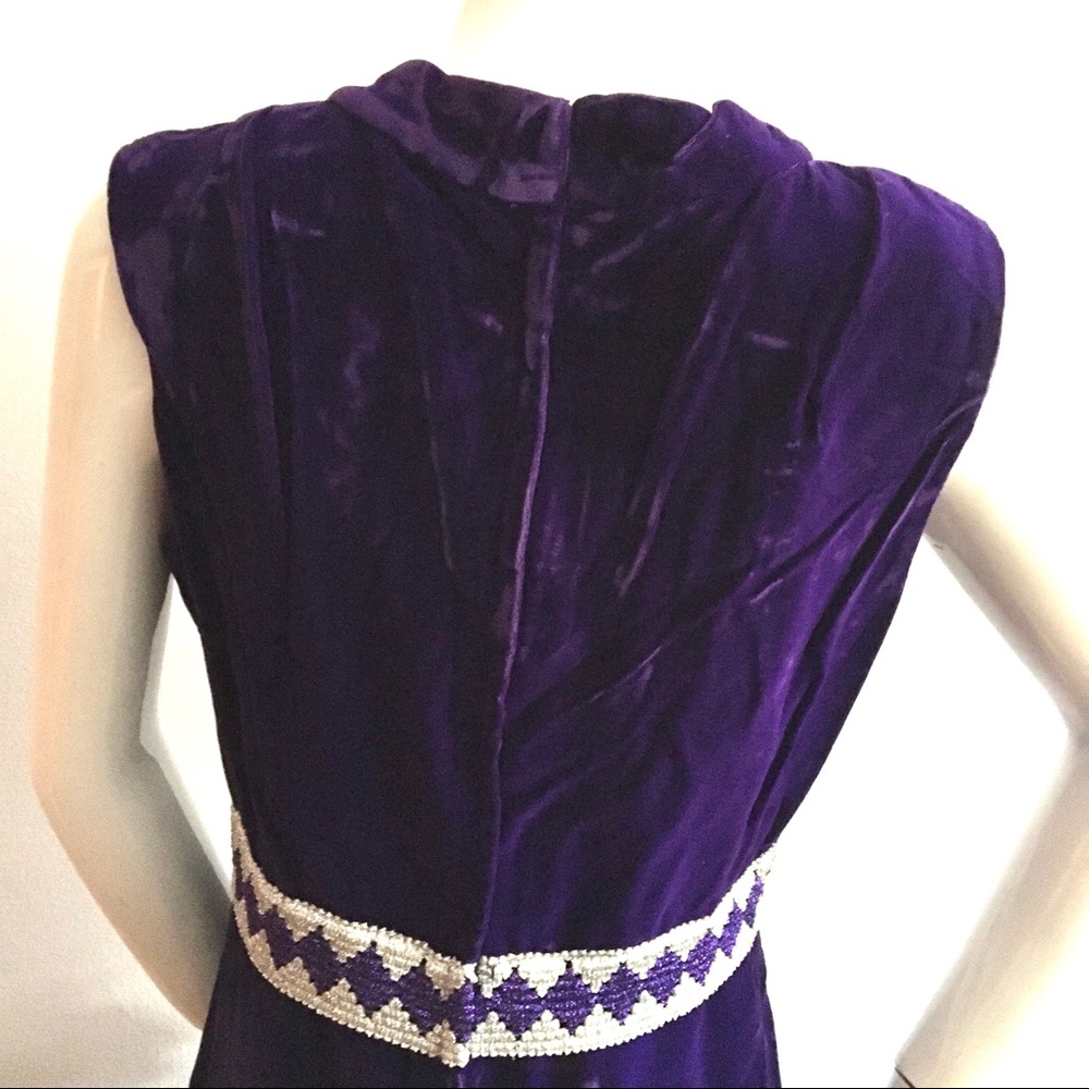 Vintage 1960s Velvet Mod Dress Gogo - Picture 6 of 14